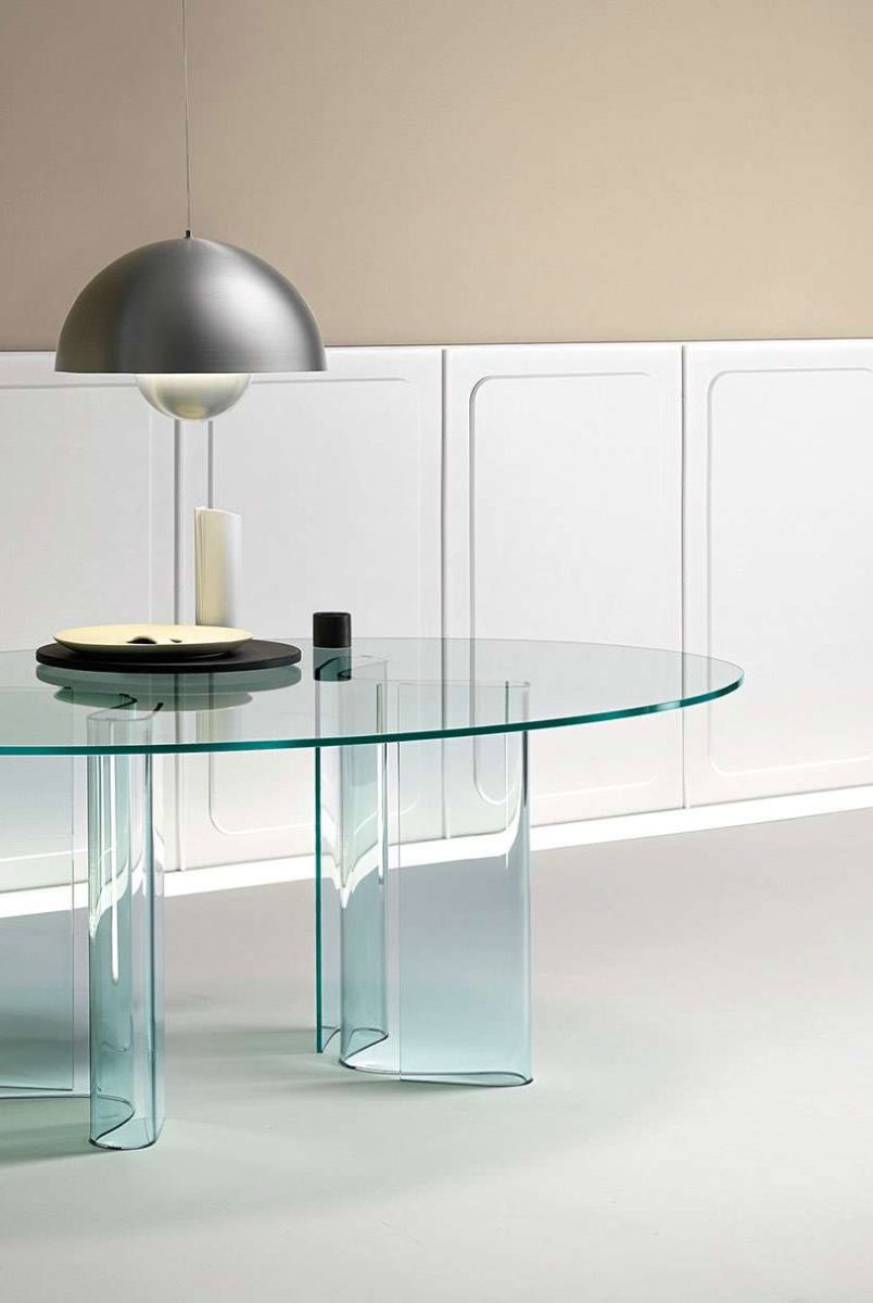 Modern curved glass tables – FIAM Italia